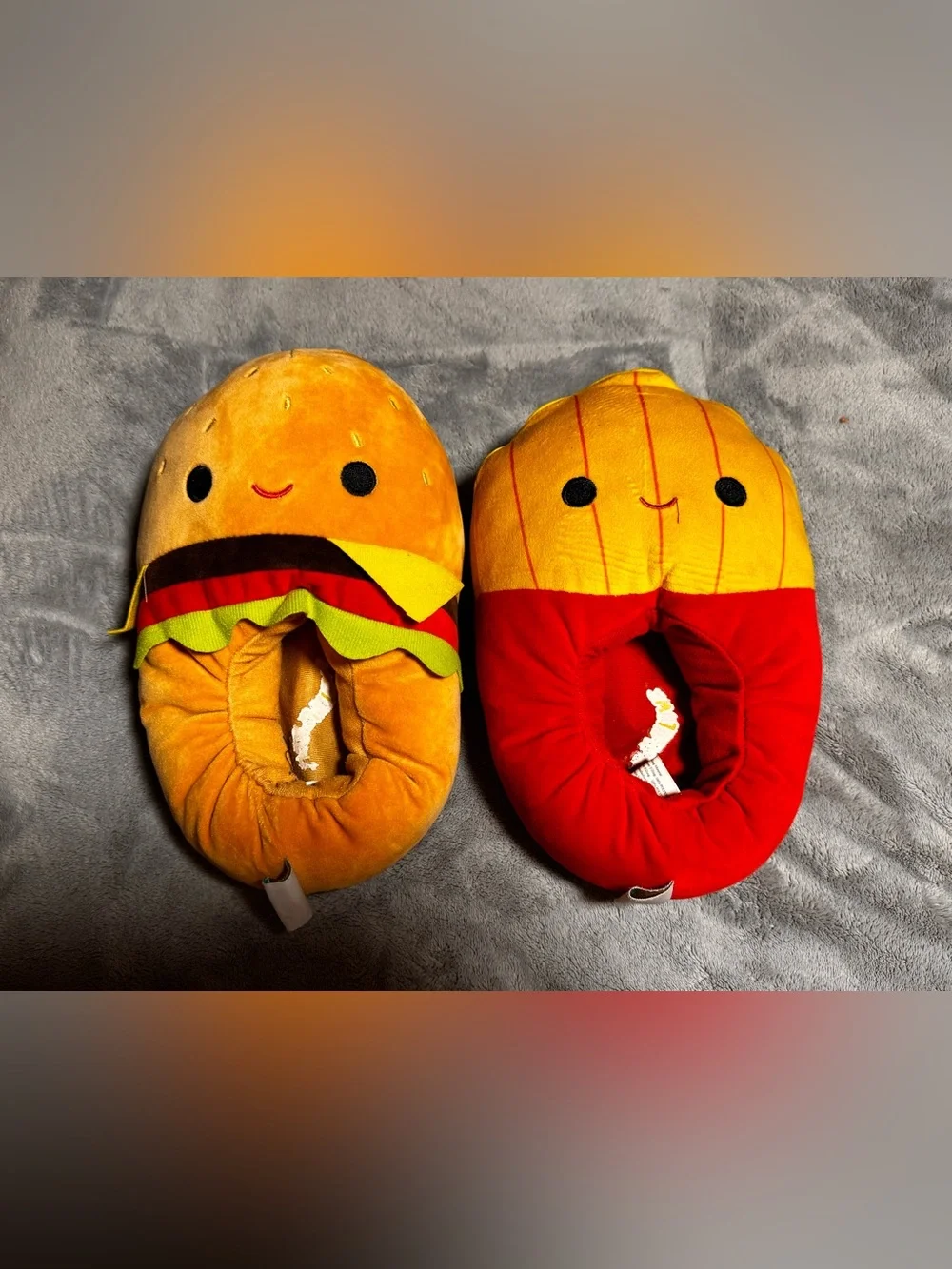 Squishmallows Kids Plush Hamburger & Fries Slipper Set : Size 11-12